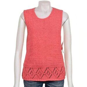 NWT Deane & White Coral Knit Sleeveless Sweater Tank Top Size XL
